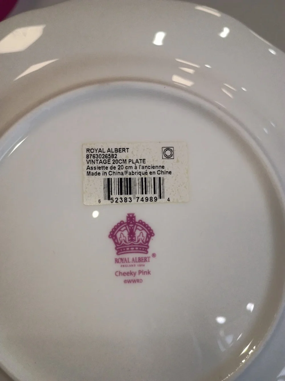 Royal Albert Cheeky Pink Salad Plate, Bone  Jim’s, 8”, NEW